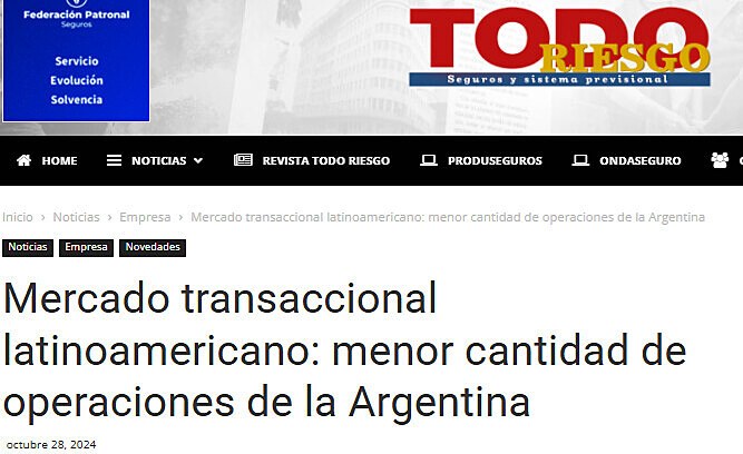 Mercado transaccional latinoamericano: menor cantidad de operaciones de la Argentina